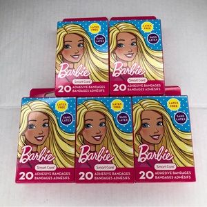 BARBIE ADHESIVE BANDAID BANDAGES 5 BOXES 100 TOTAL 3/4IN. X 3IN. LATEX FREE New